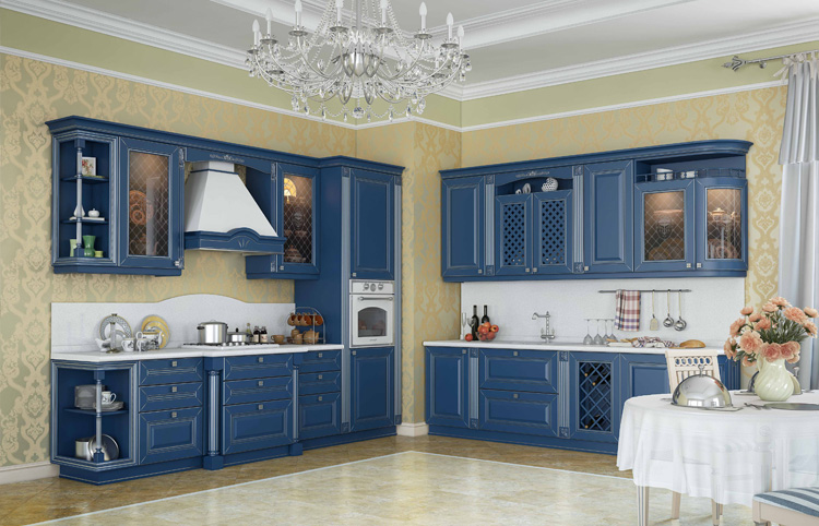 Классический синий кухонный гарнитур