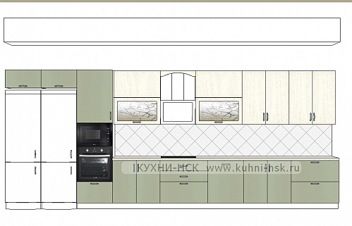 Кухня прямая модерн матовая встроенная пеналы тёмный низ/светлый верх в частном доме встроенная посудомойка стильные духовой шкаф в пенале плита встроенная портфолио