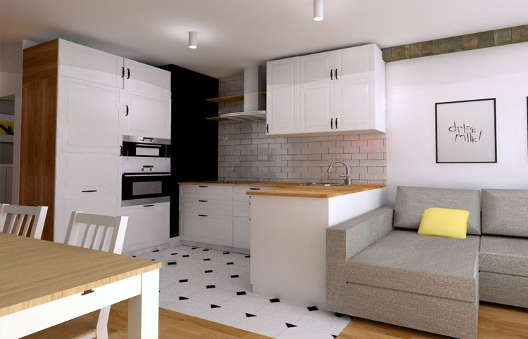 дизайн кухни гостиной 12 квадратов