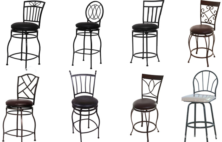 барные стулья с ножками из металла хром