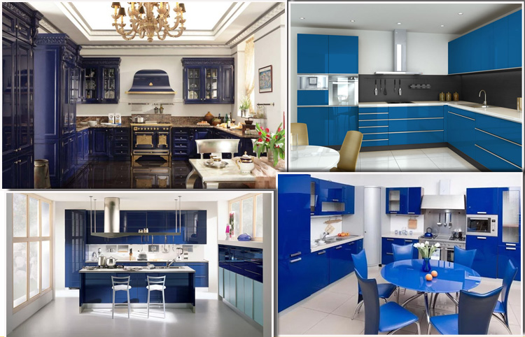синие кухонные гарнитуры на заказ