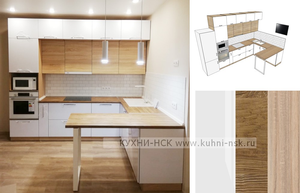 Кухня с глубокими шкафами под потолок в ЖК "Начало мая - 1" (Стрижи),цена 159 400 руб.