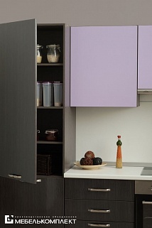 Кухня на заказ фиолетовая 3м без ручек
