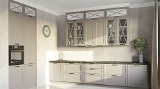 прямая кухня классика серая плита встроенная духовой шкаф в пенале встроенная посудомойка встроенная матовая стильные с пеналом