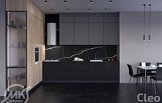 Фото кухня на заказ модерн черная серая т.дерево 