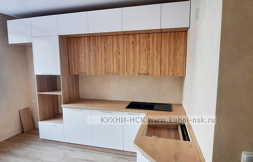 Кухня угловая модерн плита встроенная духовой шкаф в пенале встроенная посудомойка портфолио встроенная матовая стильные под потолок