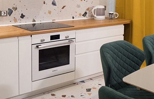 Кухня  плита встроенная матовая яркая 3м без ручек стильные