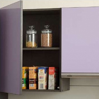 Кухня на заказ фиолетовая 3м без ручек