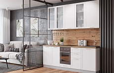 прямая кухня эконом модерн белая встроенная стильные бюджетные мини