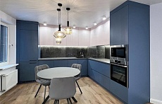 Фото кухня на заказ синяя 