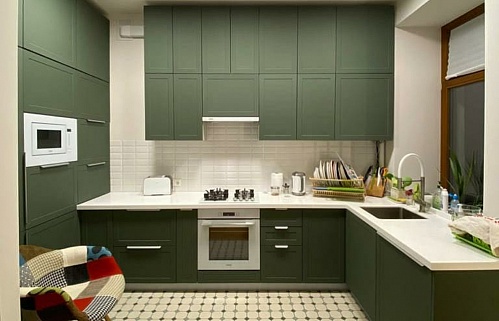 Кухня прямая модерн встроенная стильные бюджетные мини